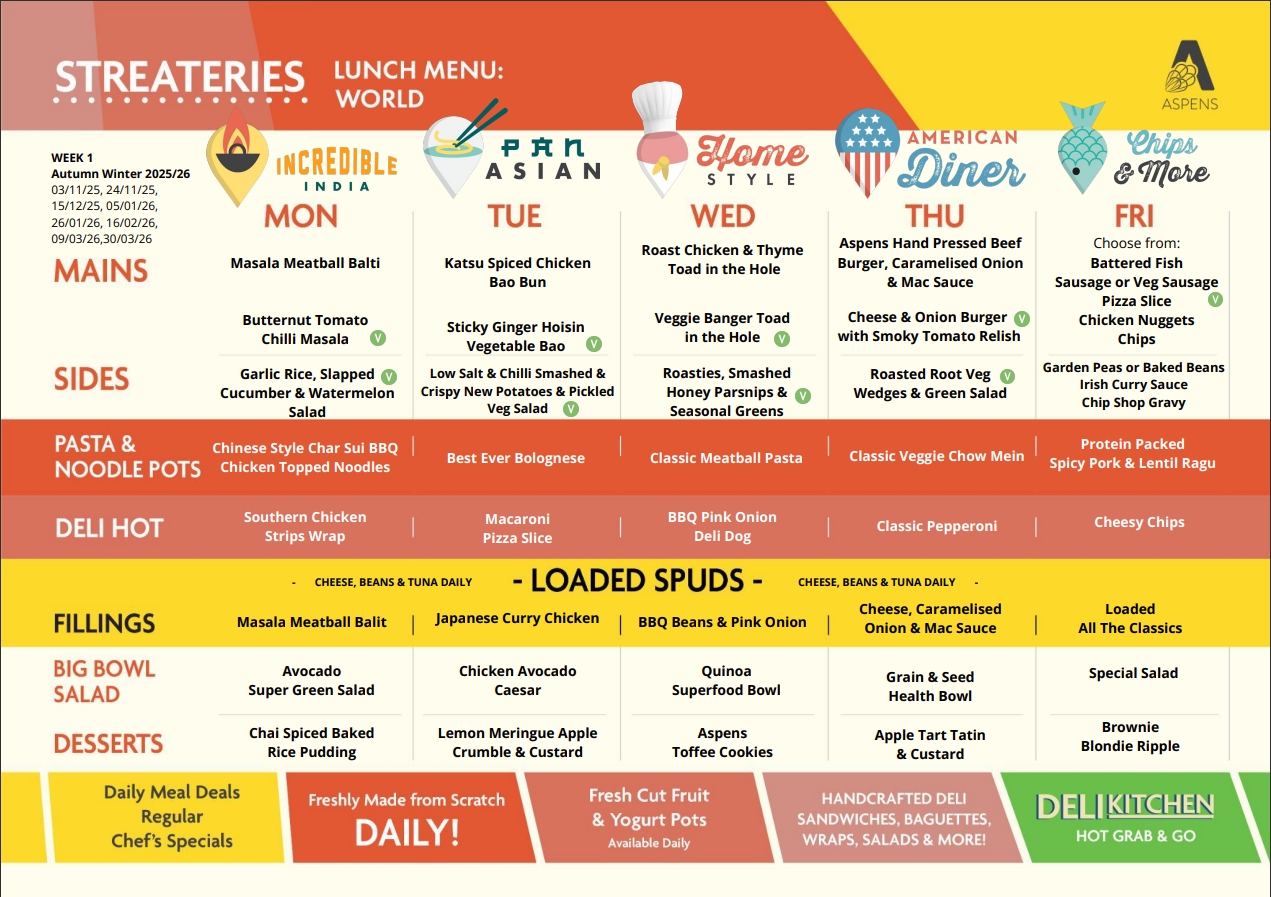 west park daily menu list