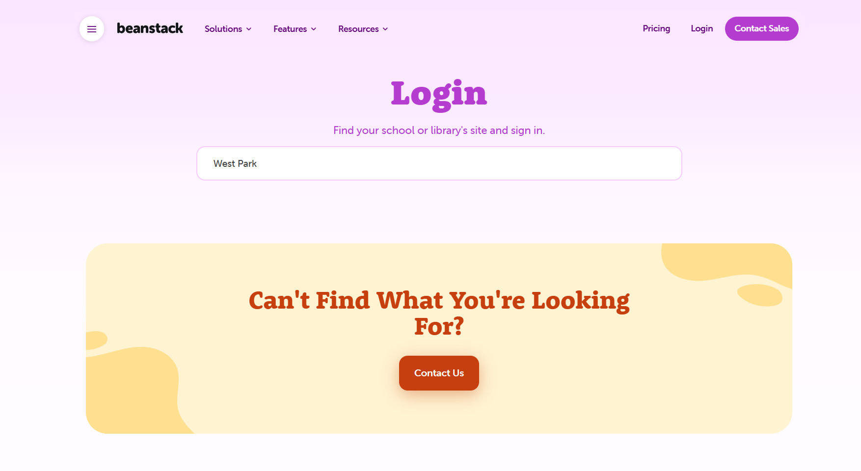 Beanstack Login Page