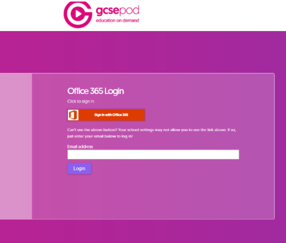 GCSE Login Page